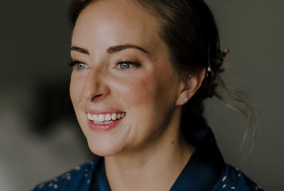 bride smiling on her wedding day